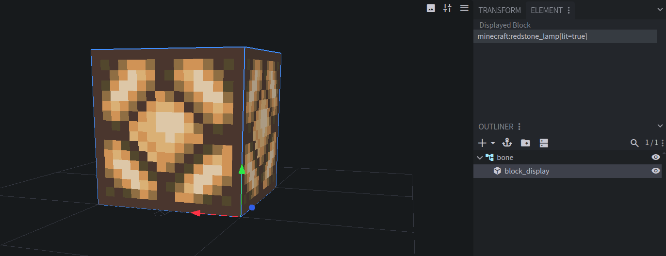 A lit redstone lamp