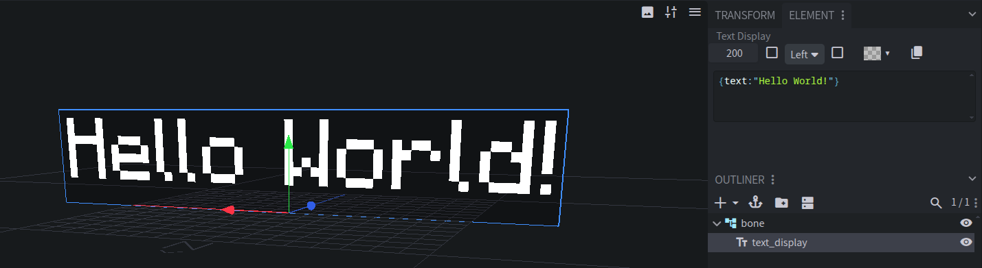 Text Display example