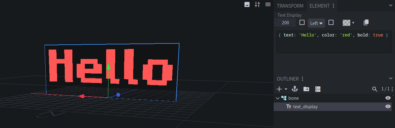 Text Display example